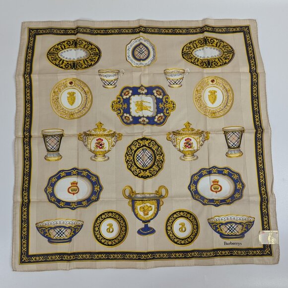 Vintage Burberry 100% Cotton 22" Square Scarf Neckerchief - Picture 1 of 8